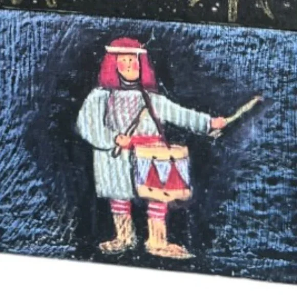 Vtg BOB'S BOXES Primitive Colors Nativity 3 Folk Art NESTING BOXES Angel, Dove - Picture 7 of 16